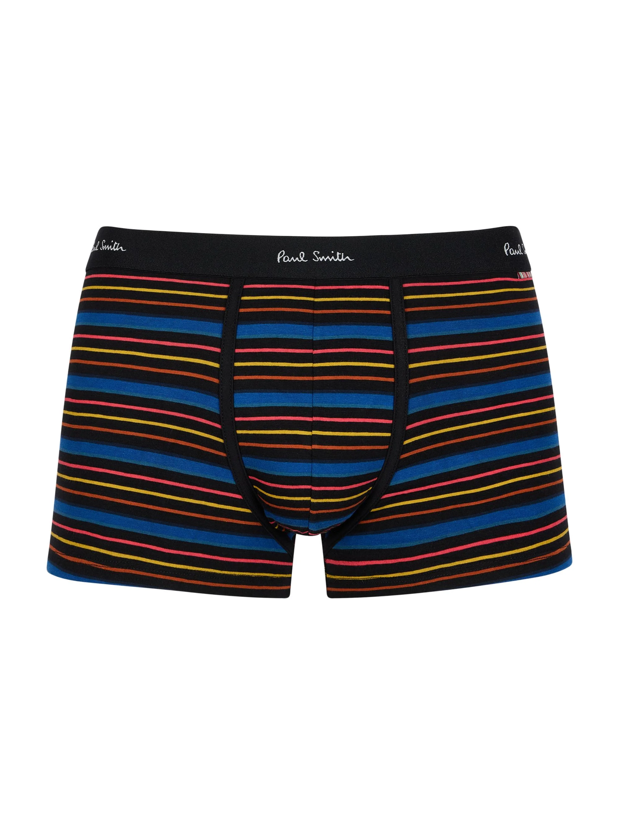 Men's Kean Striped Stretch Cotton Trunk Brief - Black - 1