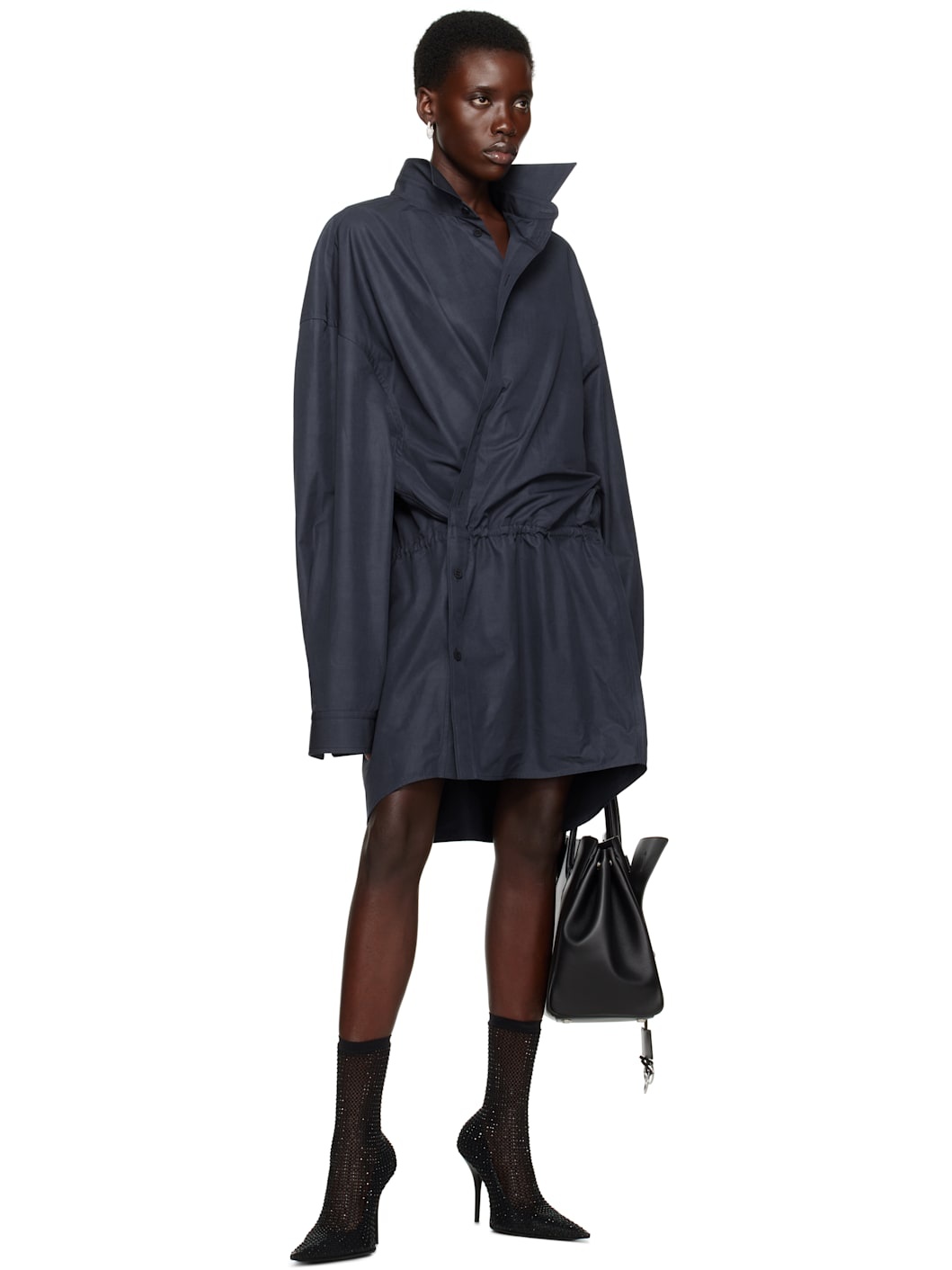 Navy Shirt Minidress - 4