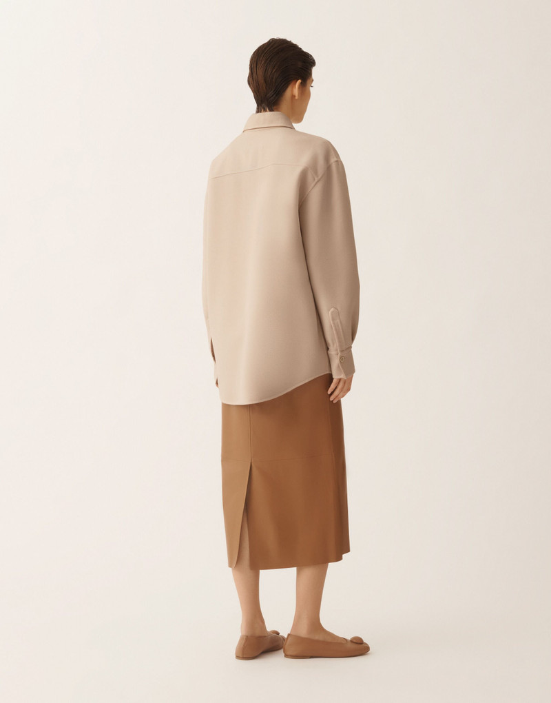 Long shirt in double wool 4