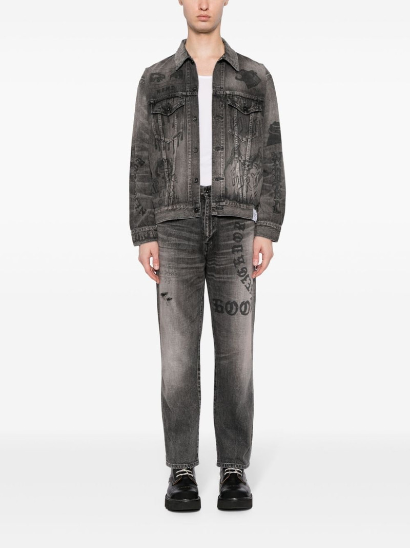 NEIGHBORHOOD graphic-print straight-leg jeans outlook