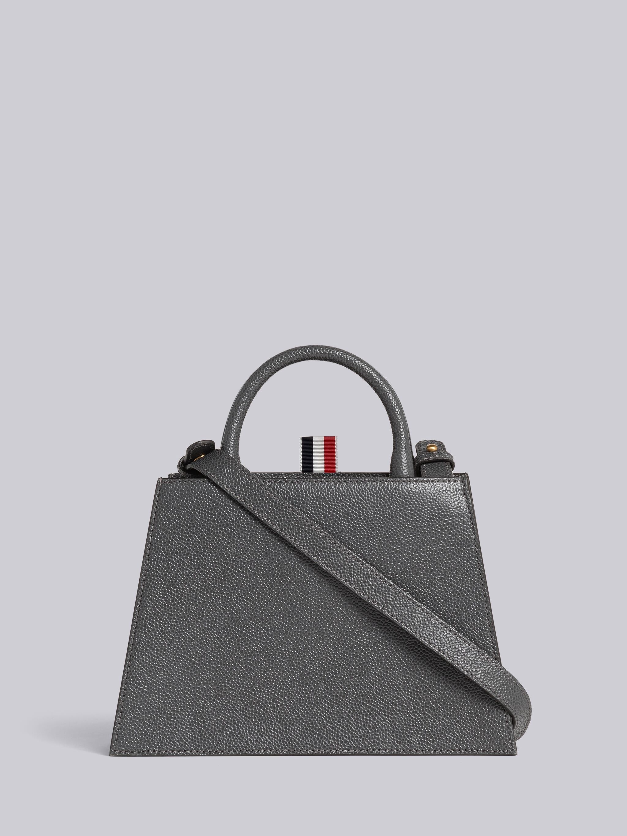 PEBBLE GRAIN LEATHER 4-BAR MINI TRAPEZE TOTE - 4