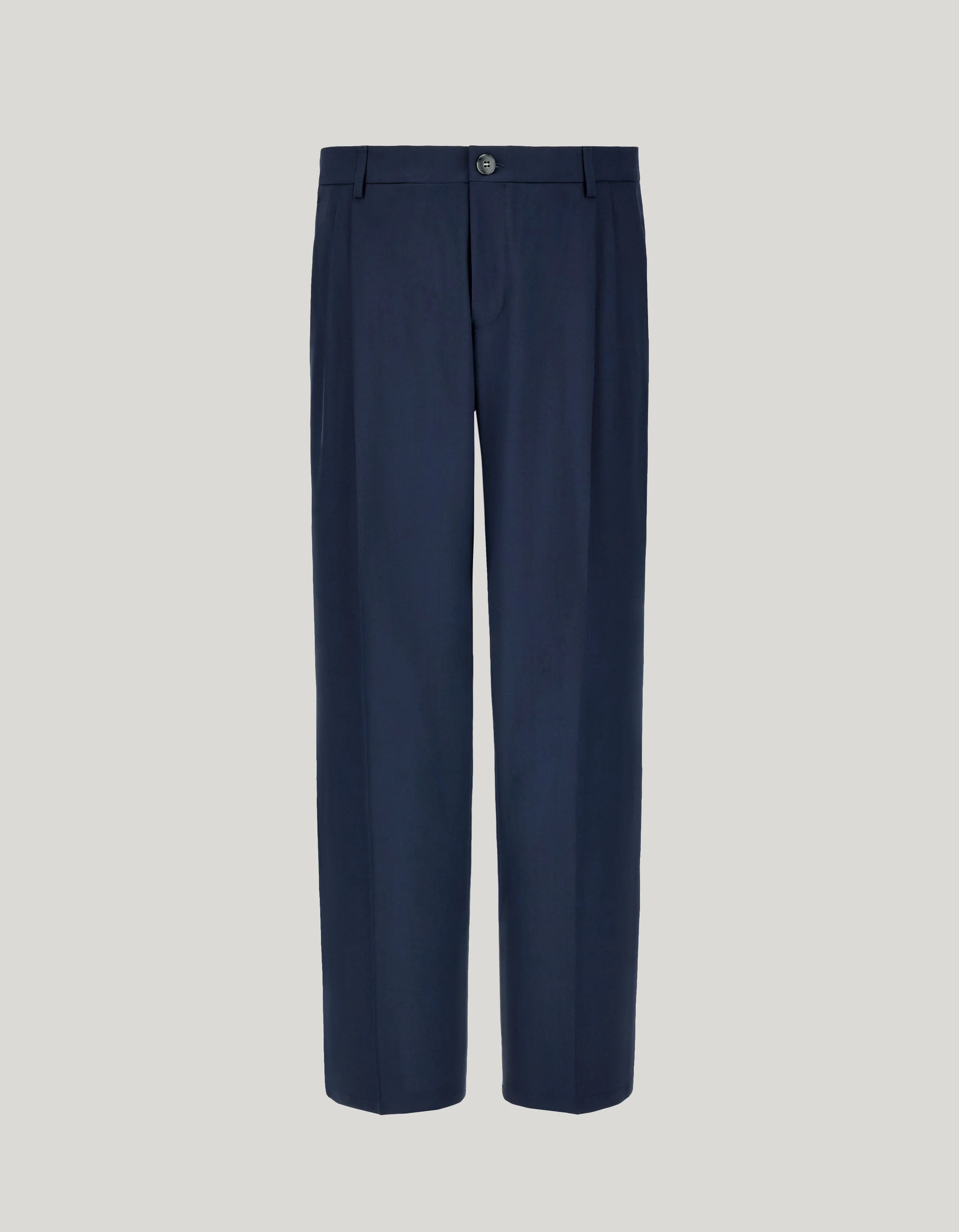 TEAL BLUE BI-STRETCH WOOL CHINOS WITH TWO DARTS - 1