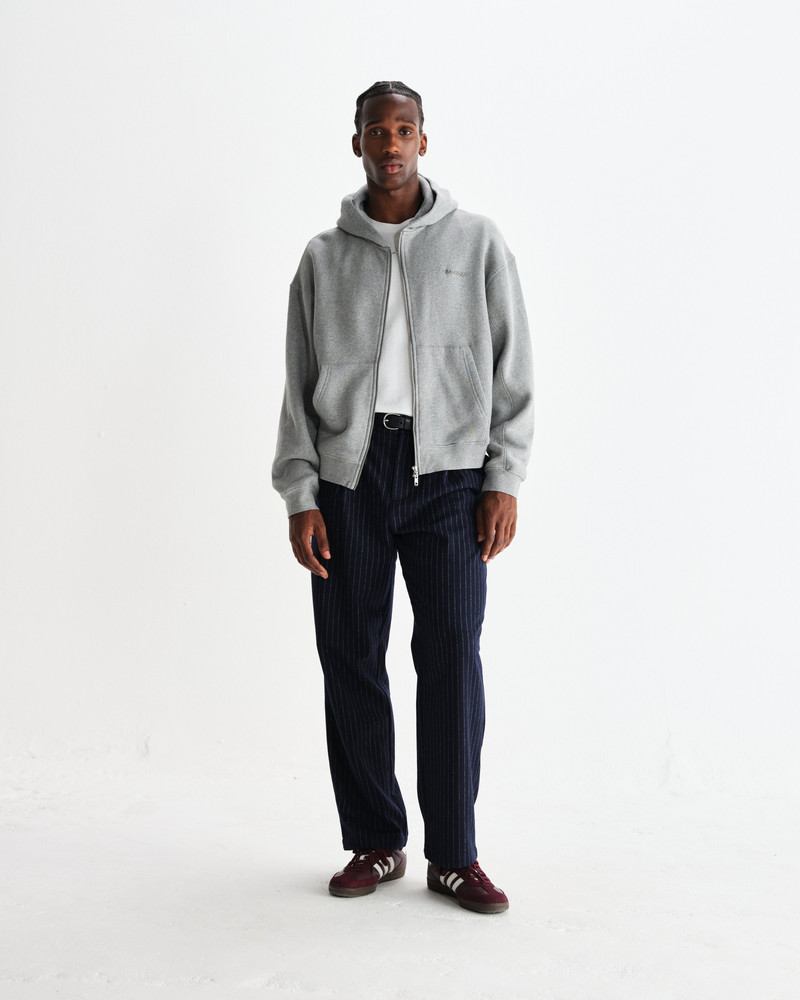 Malham - Navy Pinstripe Wool Trousers 3