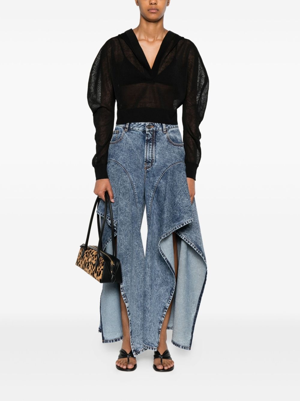 v-neck long-sleeve top - 2