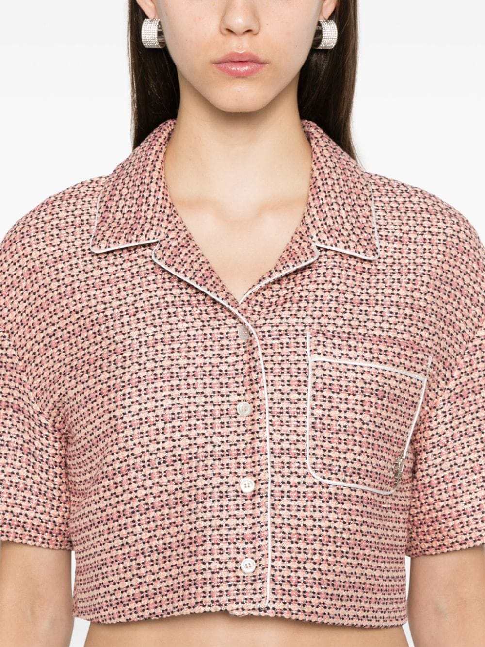 bouclé cropped shirt - 5