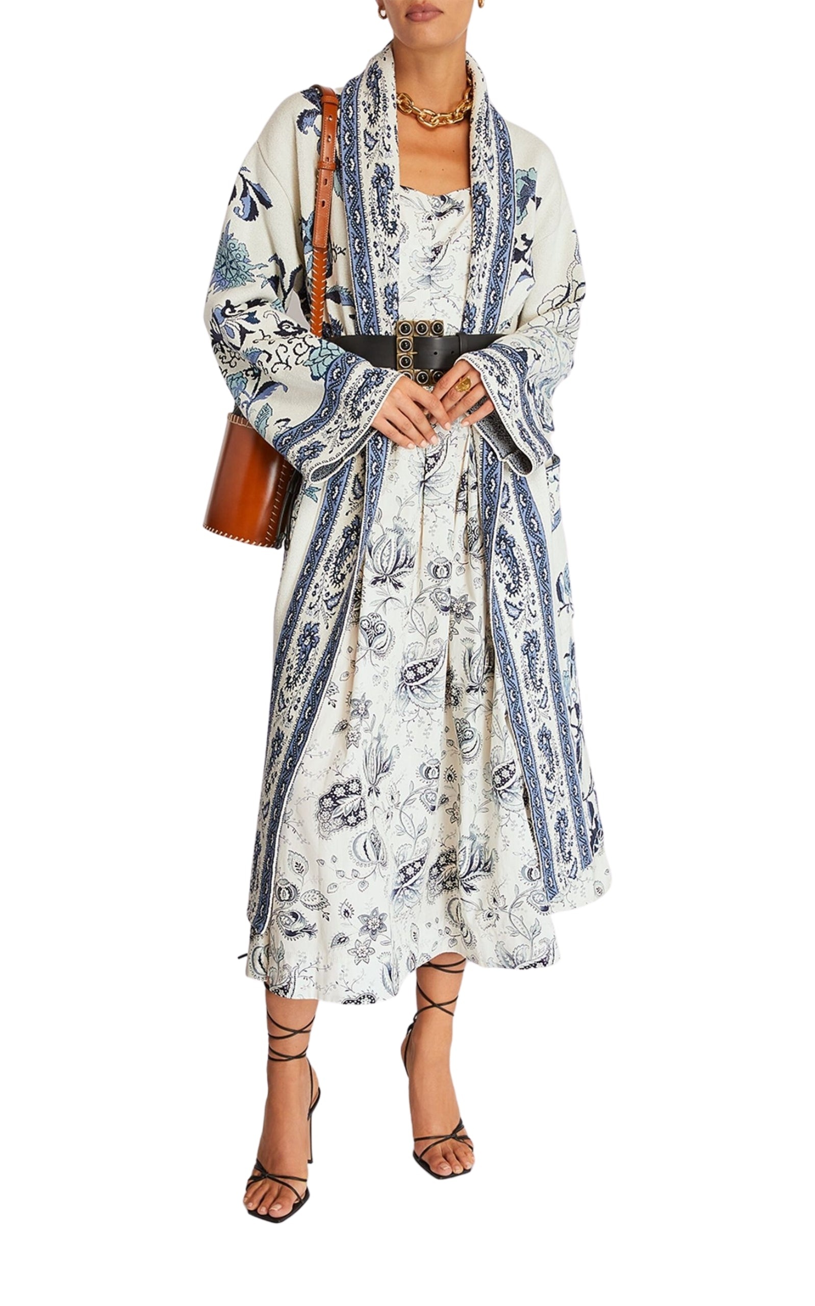 Floral Print Wrap Coat - 2