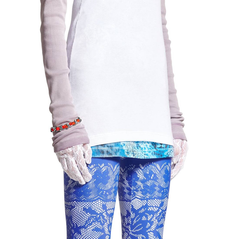 Malibu Gourmette Bracelet in Antique Silver/neon Orange 4