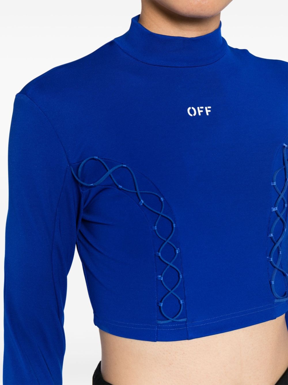 lace-up crop top - 5