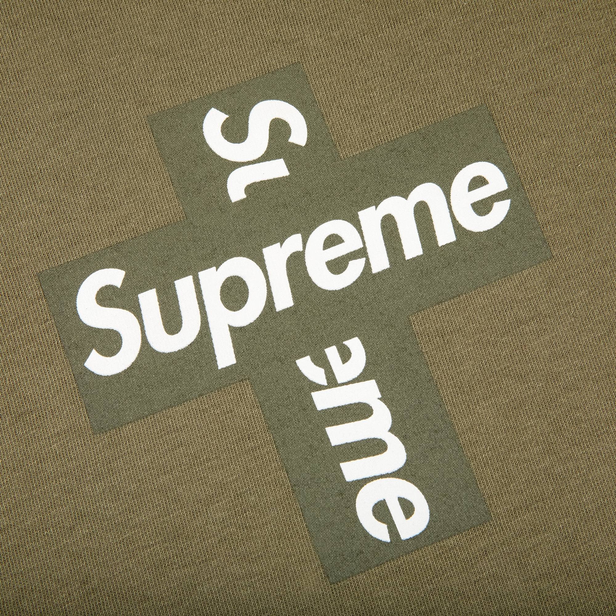 Supreme Cross Box Logo Tee 'Light Olive' - 2