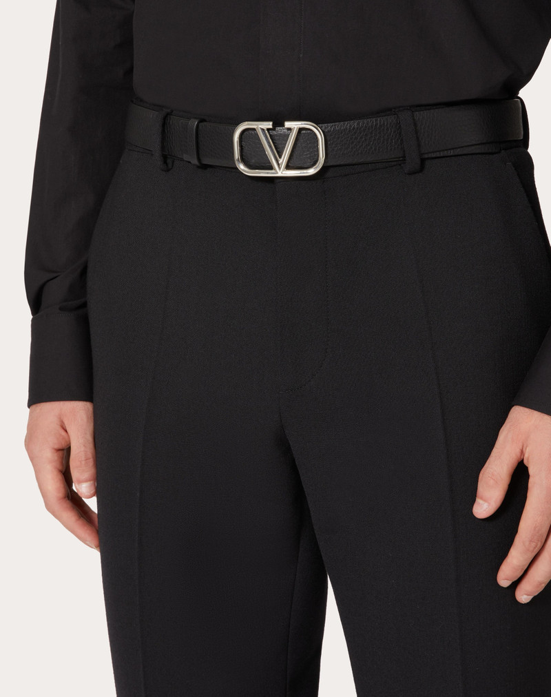 VLOGO SIGNATURE REVERSIBLE ELK-PRINT CALFSKIN BELT 30 MM 5
