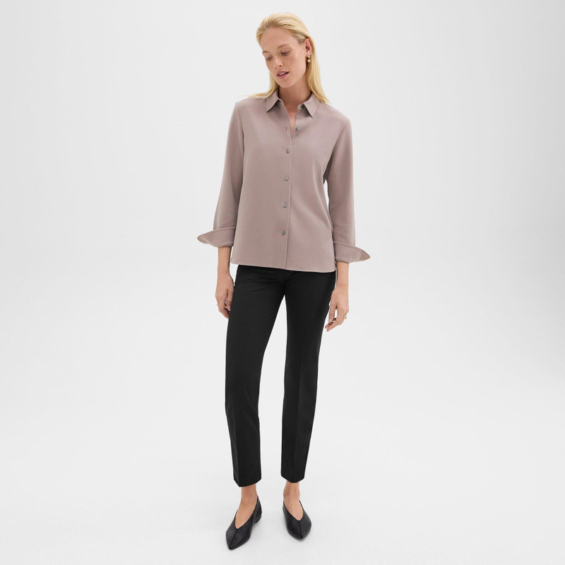 Theory Straight Shirt in Admiral Crepe outlook