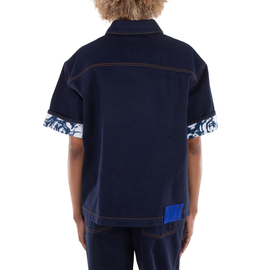 Burberry Logo-Patch Denim Cotton Shirt - 3