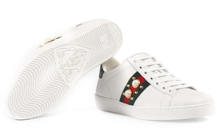 (WMNS) Gucci Ace Studded 'White' 431887-A38G0-9064 - 5