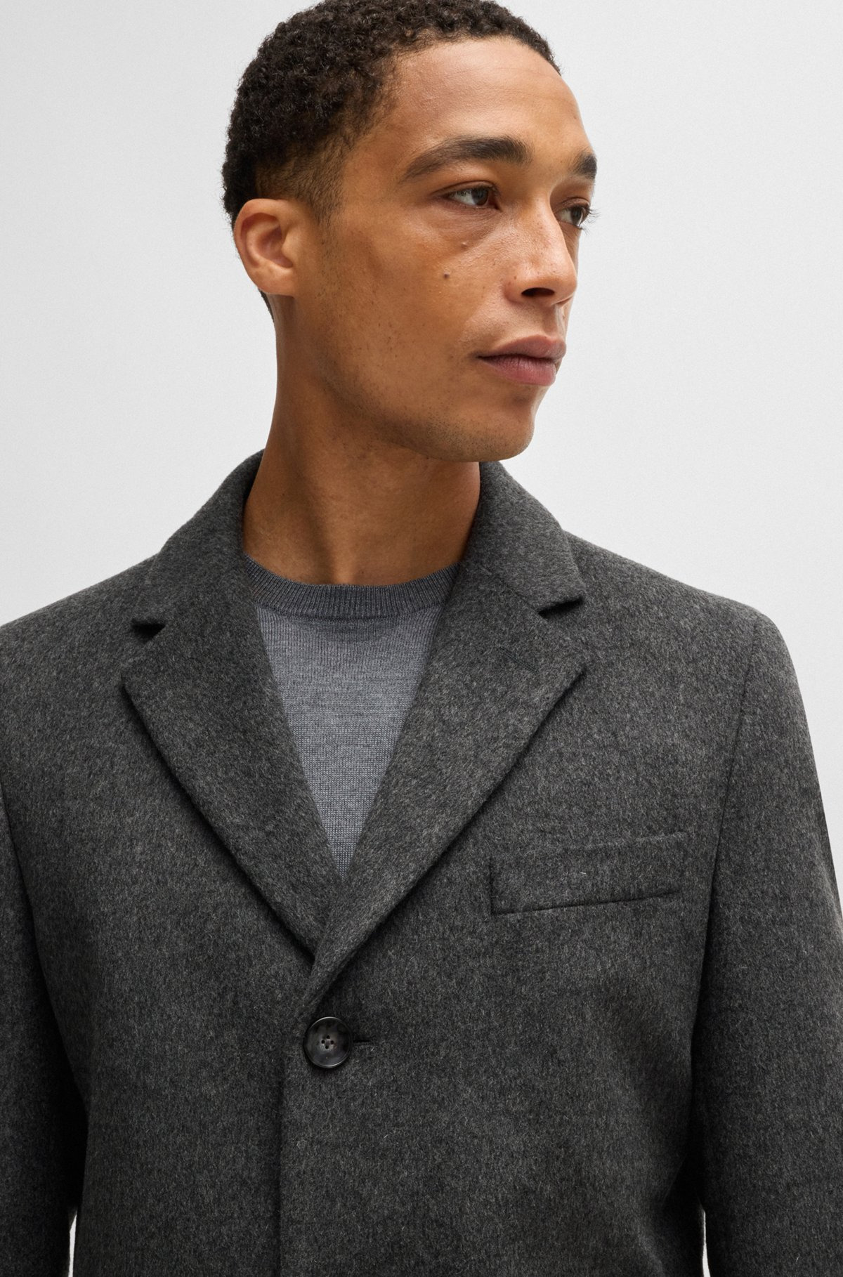 SLIM-FIT COAT IN WOOL AND CASHMERE - 3