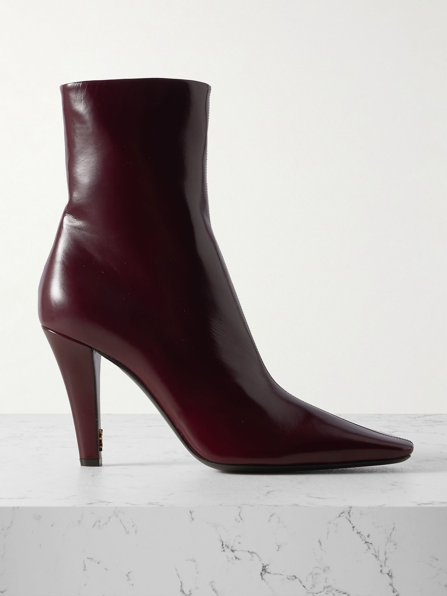 Jill patent-leather ankle boots Burgundy - 1