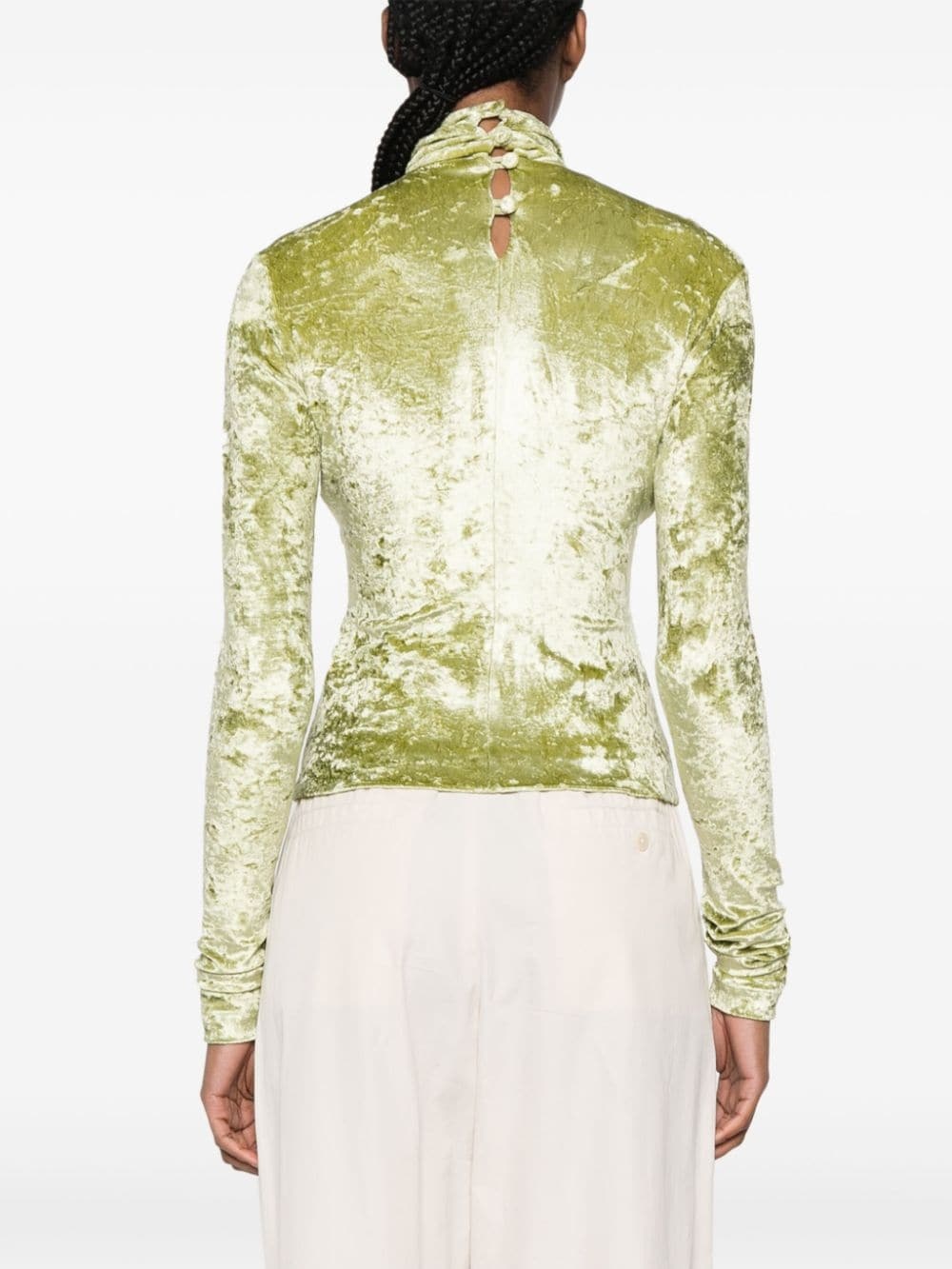 Iride twist-detailing velvet top - 4