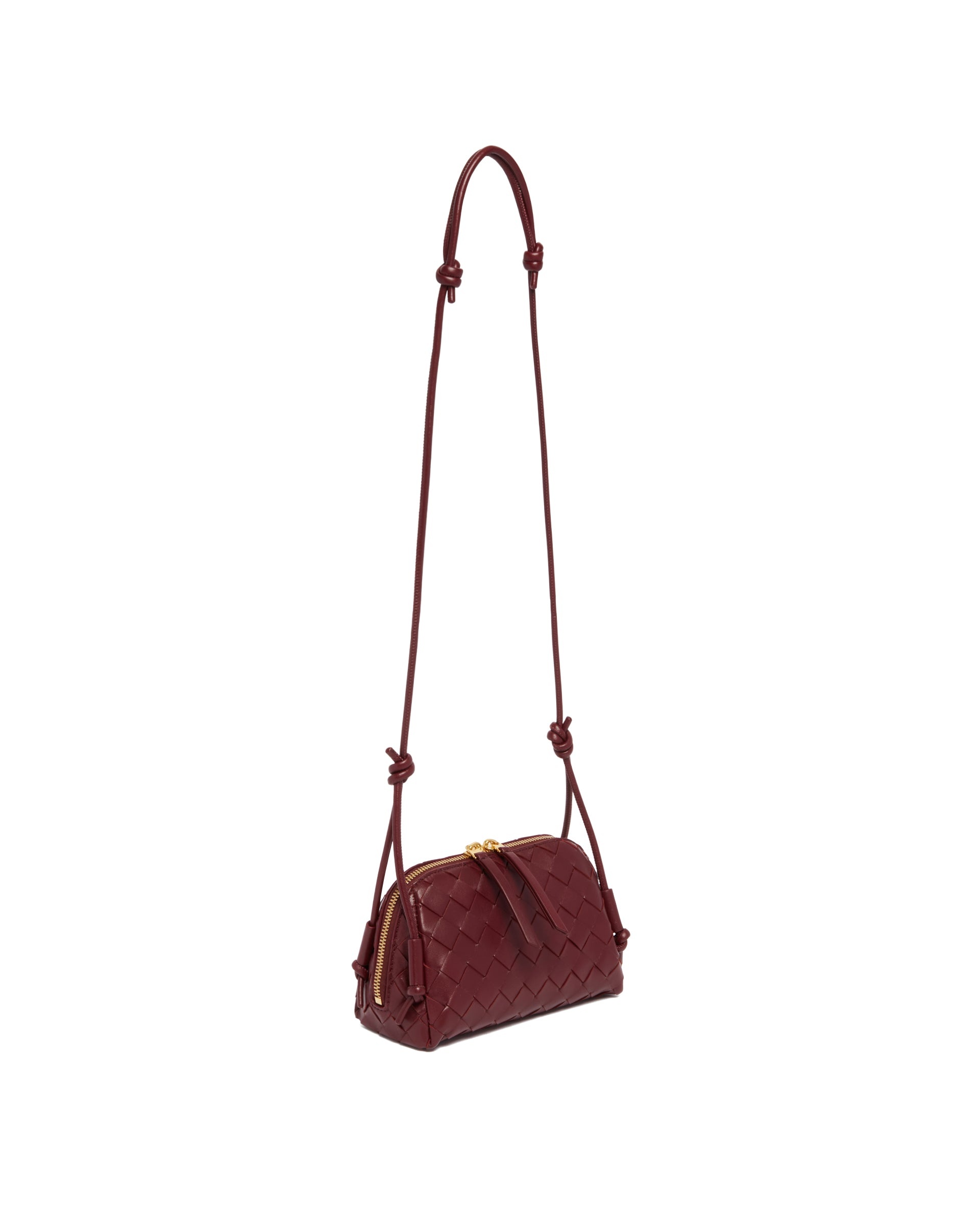 Burgundy Intrecciato Concert Clutch - 6