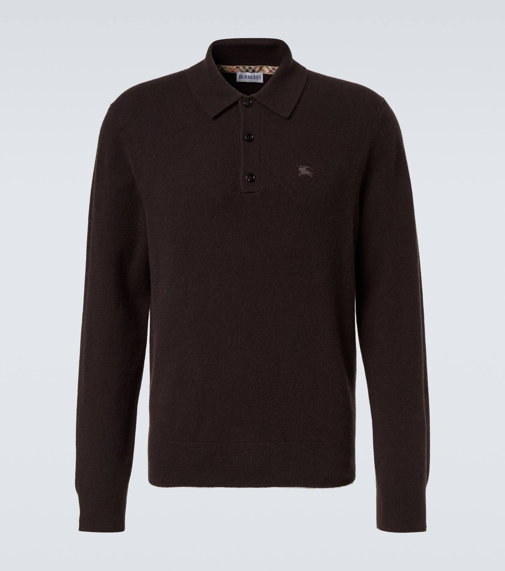 Cashmere-blend polo sweater - 1