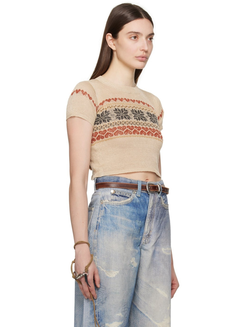 Beige Cropped T-Shirt 2