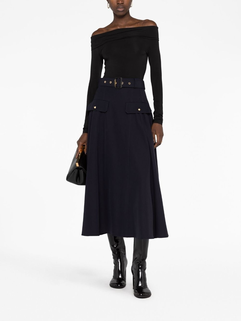 Alexander McQueen belted wool-blend skirt outlook