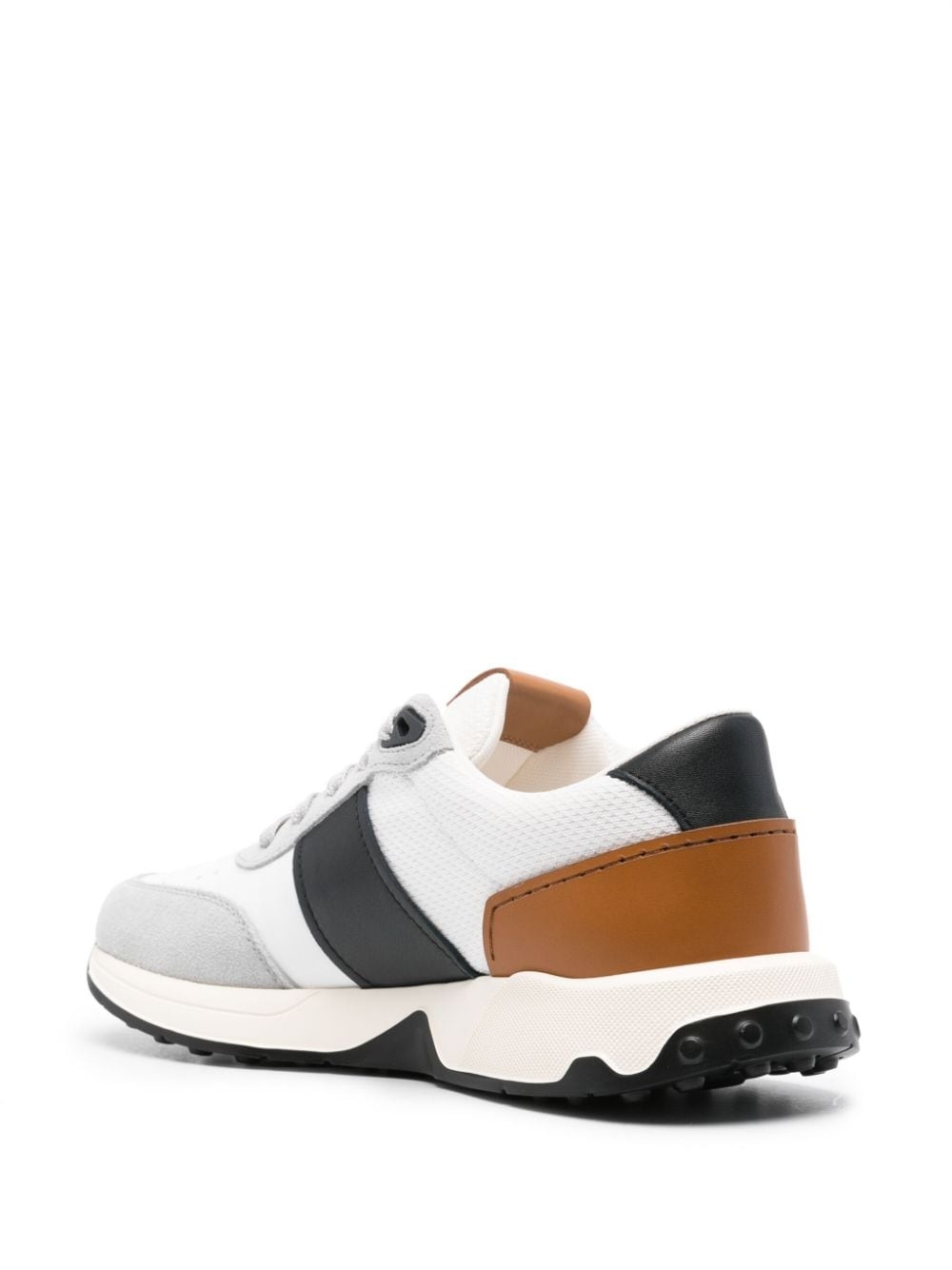 panelled leather sneakers - 3