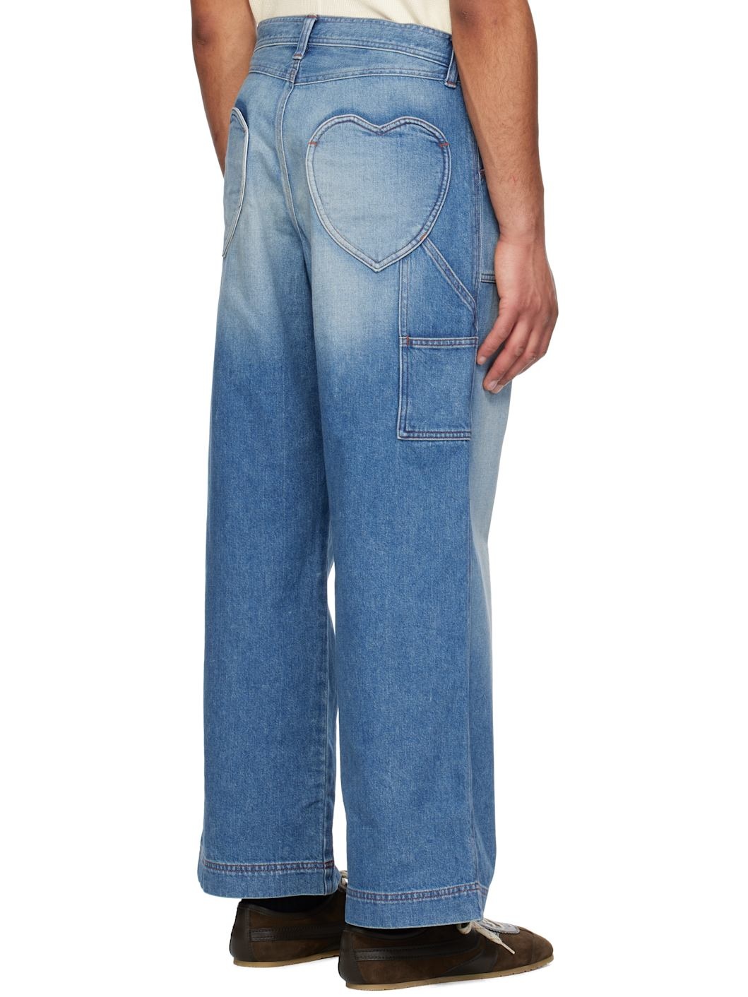Blue Faded Painter Jeans - 3