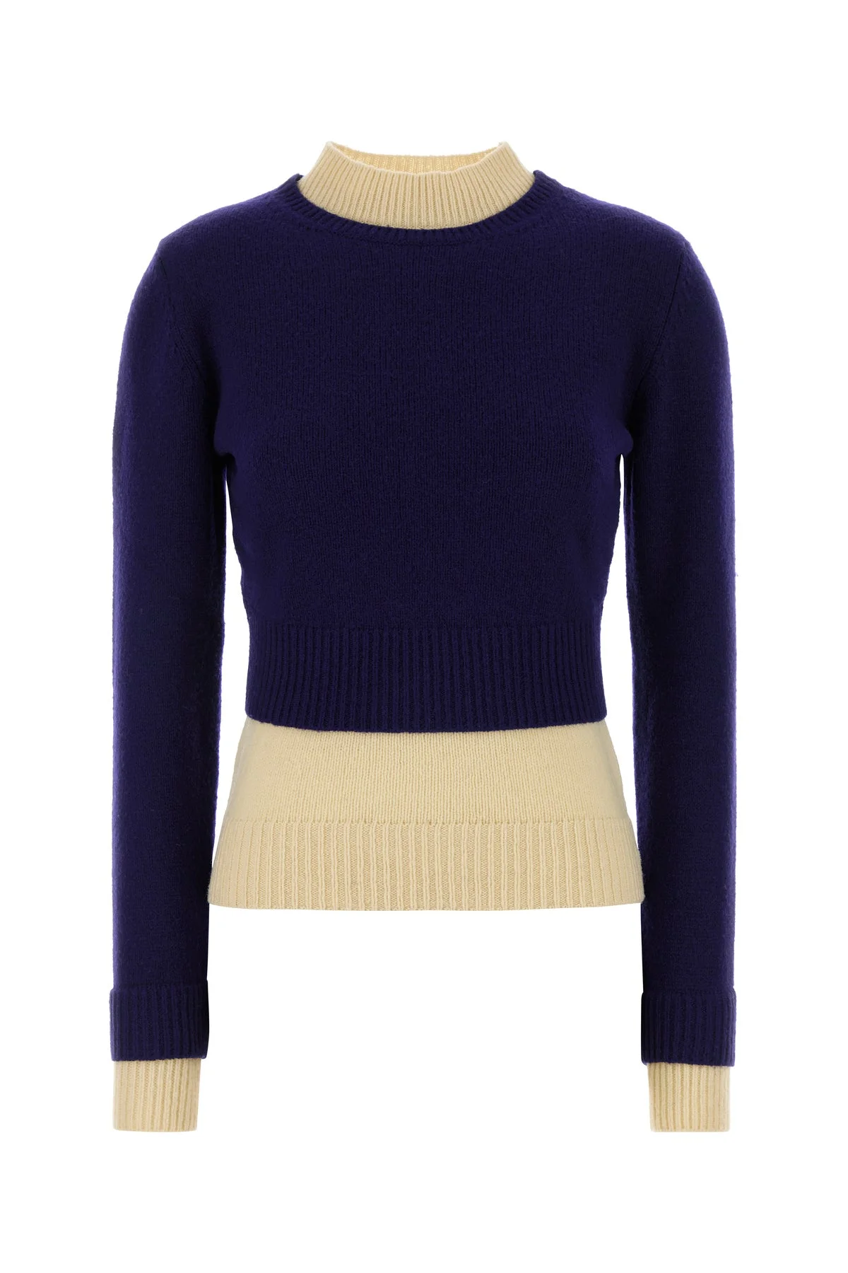 Navy blue wool blend sweater - 1