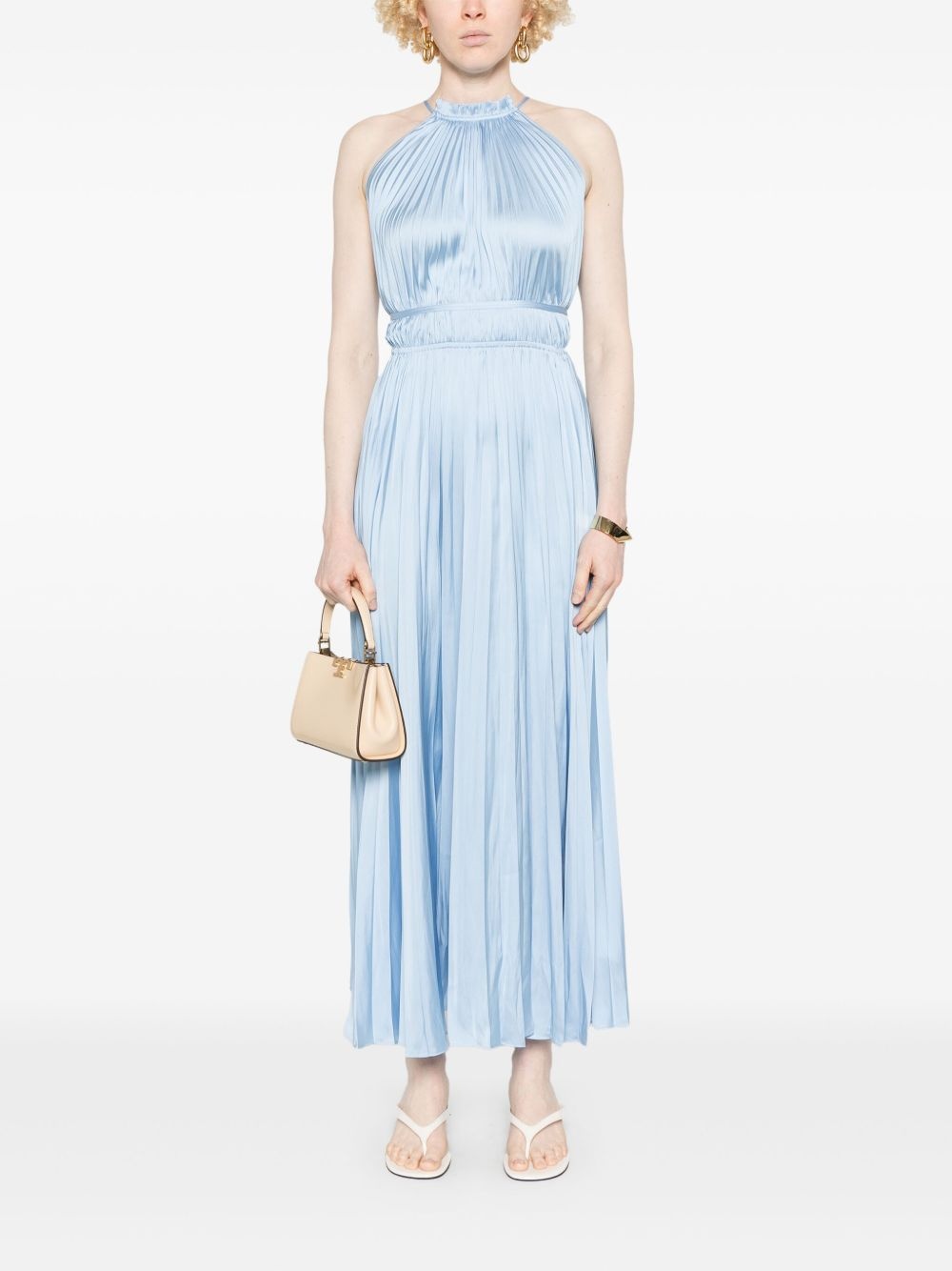 plissé-effect maxi dress - 2