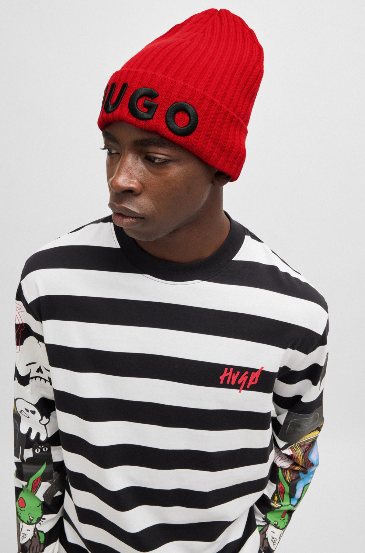 WOOL BEANIE HAT WITH LOGO DETAIL - 3