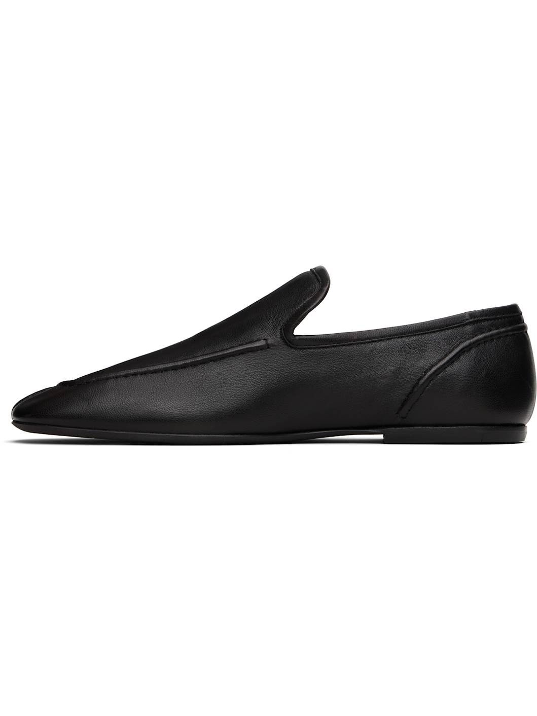 Black Leather Loafers - 3