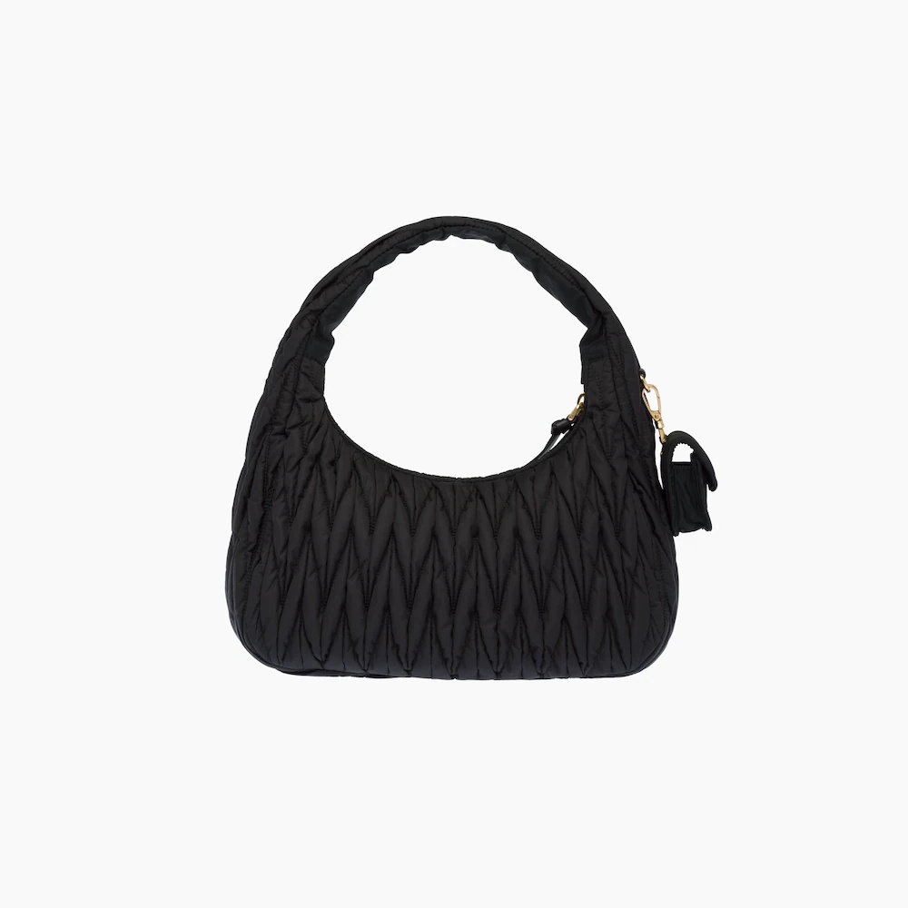 Miu Wander matelassé regenerated nylon hobo bag - 4