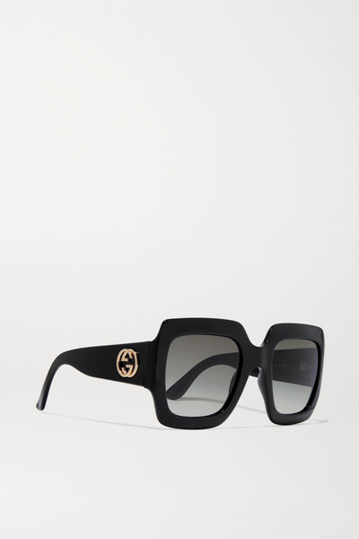 GUCCI Pop Web oversized square-frame acetate sunglasses outlook