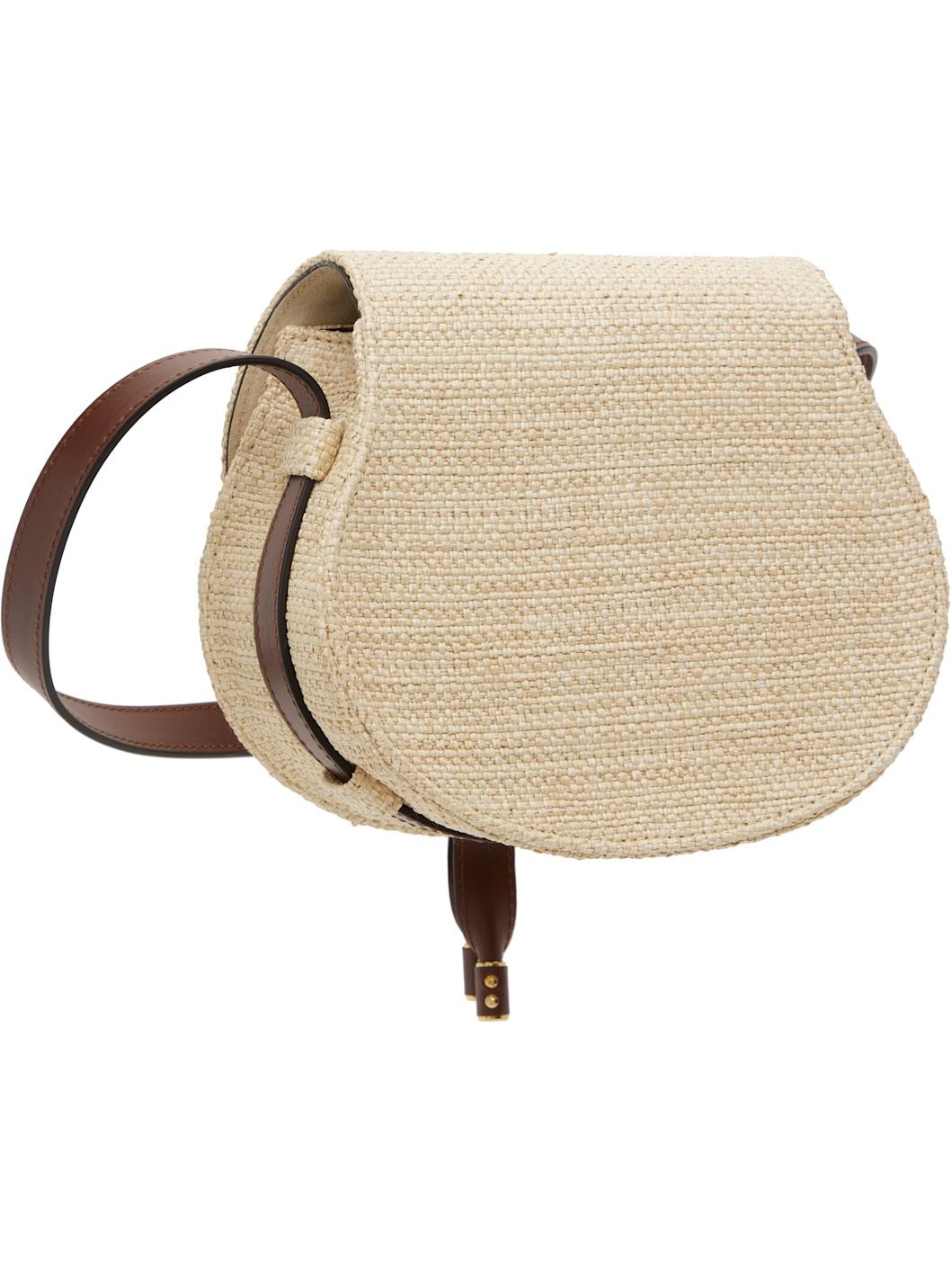 Beige Small Marcie Saddle Bag - 3
