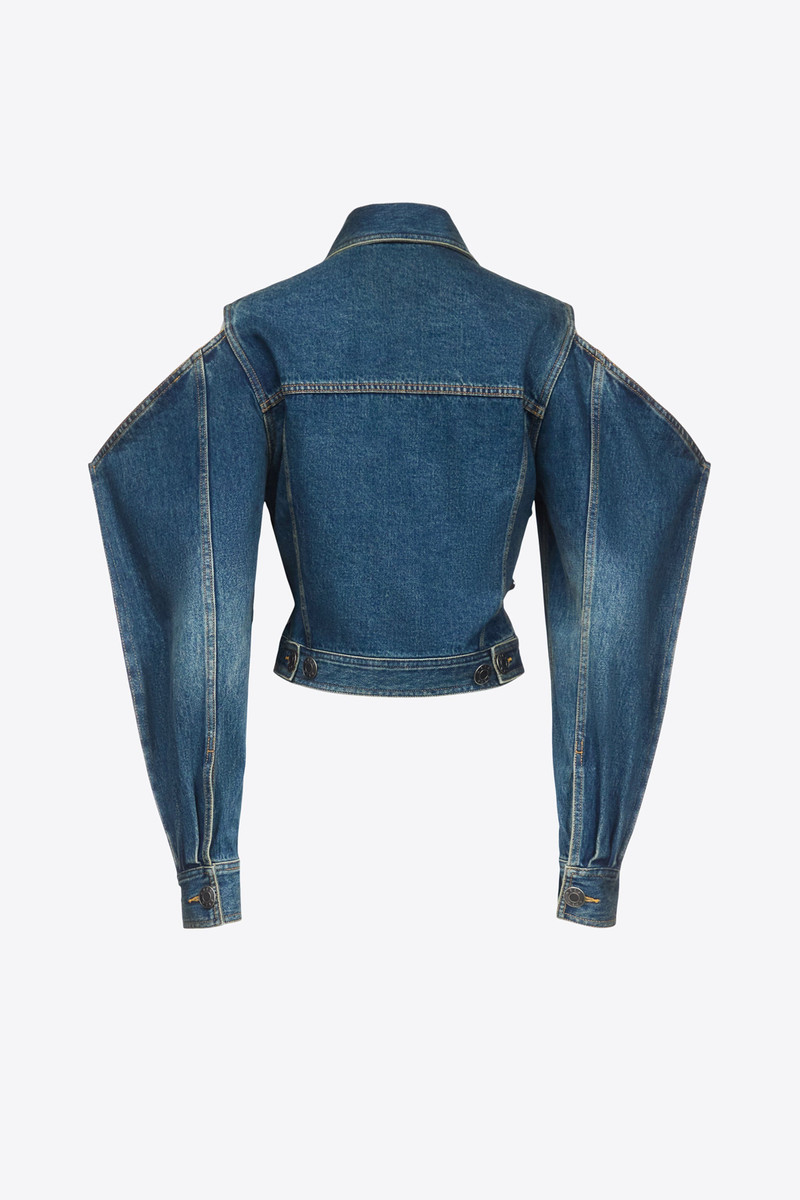 AREA CRYSTAL EMBELLISHED CUTOUT DENIM JACKET outlook