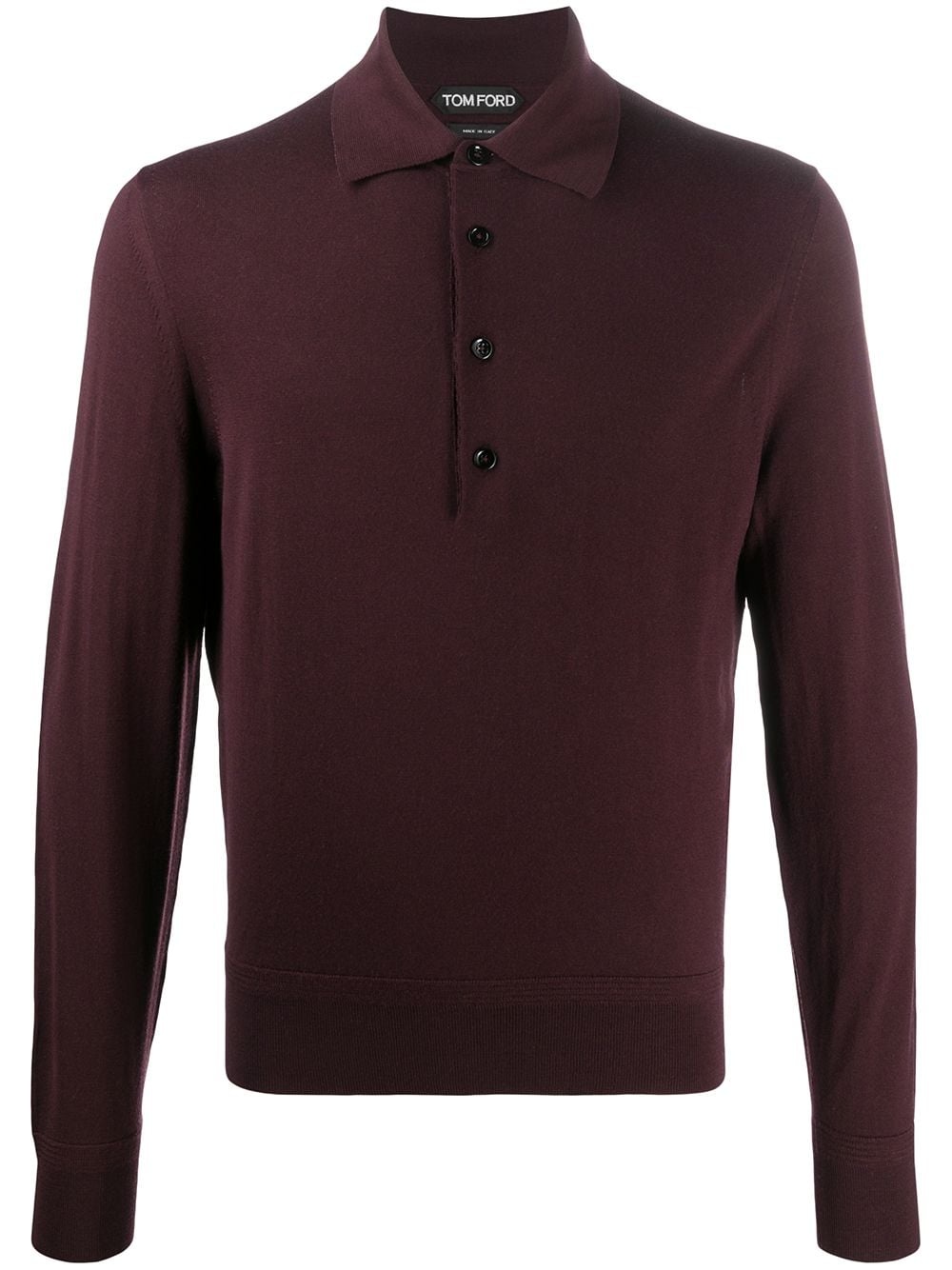 long-sleeve wool polo shirt - 1