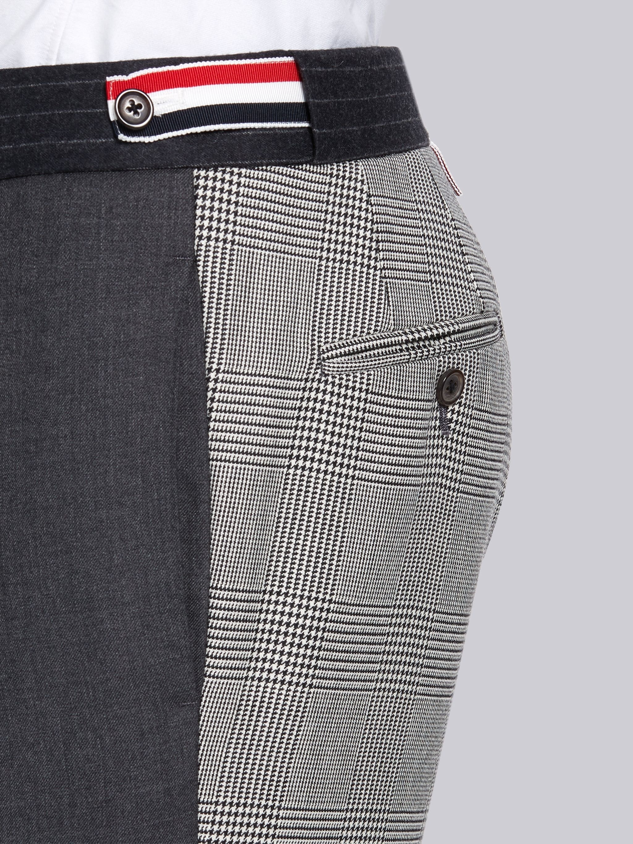 Black and White Wool Funmix Prince of Whales Low-Rise Trouser - 5