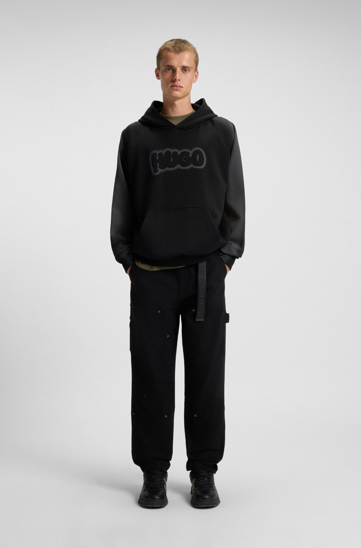 COTTON-TERRY HOODIE WITH AIRBRUSH LOGO - 4