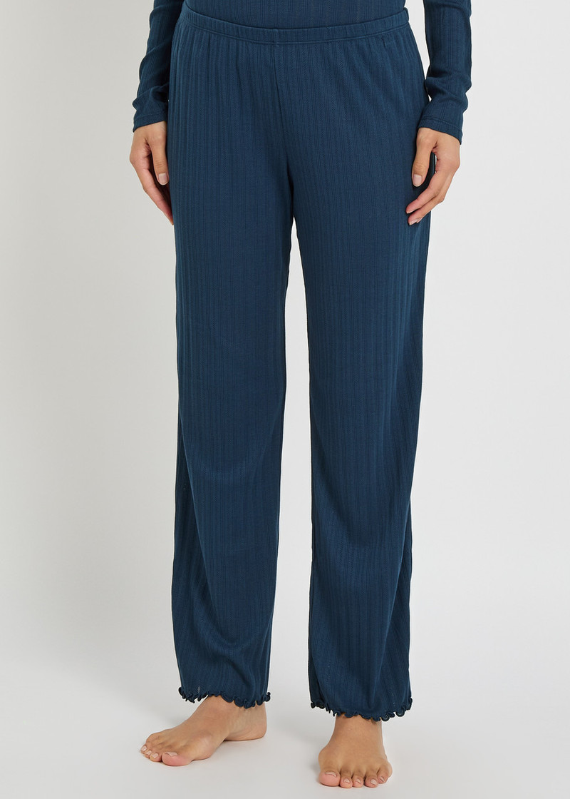 eberjey Eberjey Straight-leg Pointelle-knit Trousers outlook