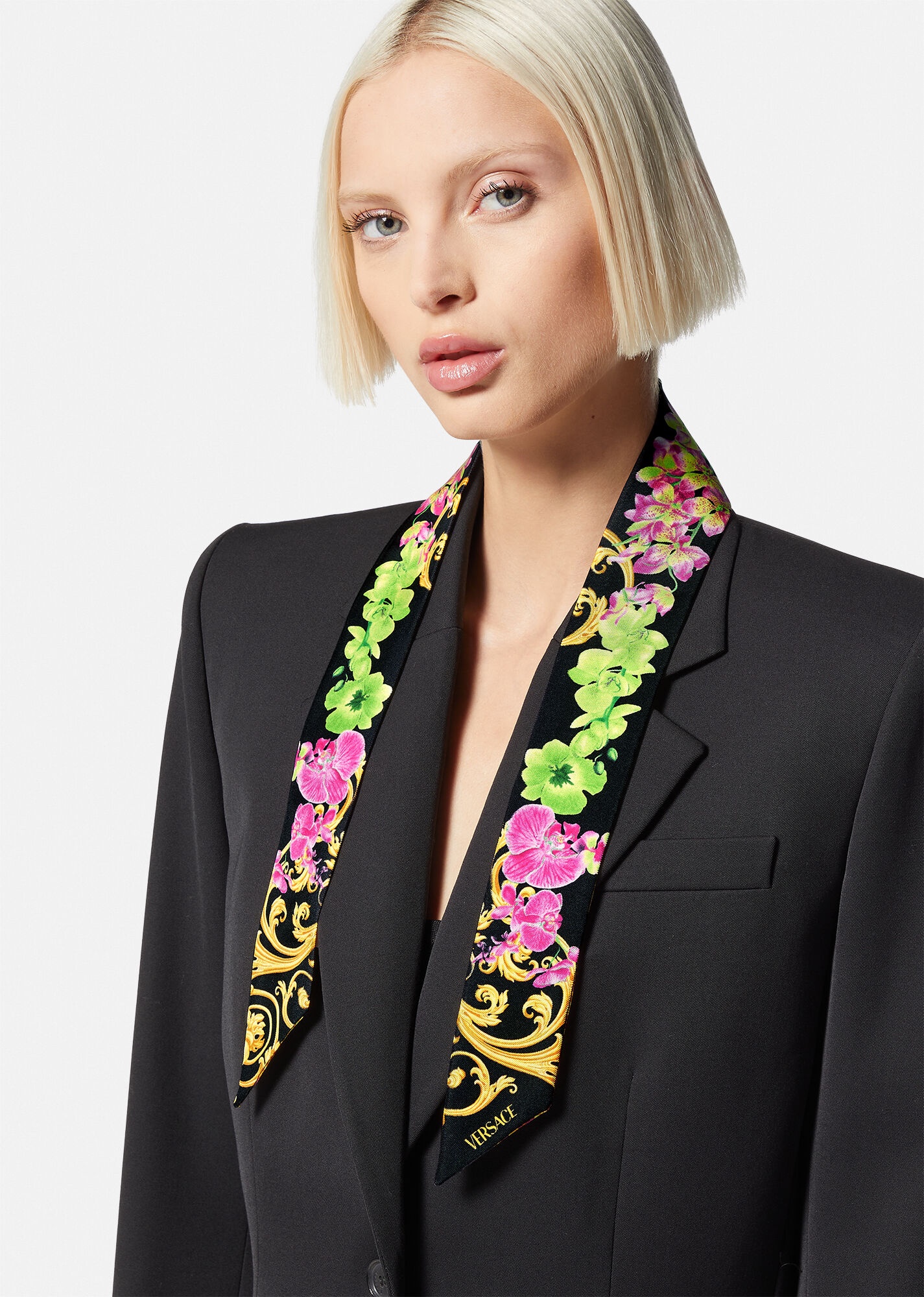 Medusa Orchid Silk Scarf Tie - 3