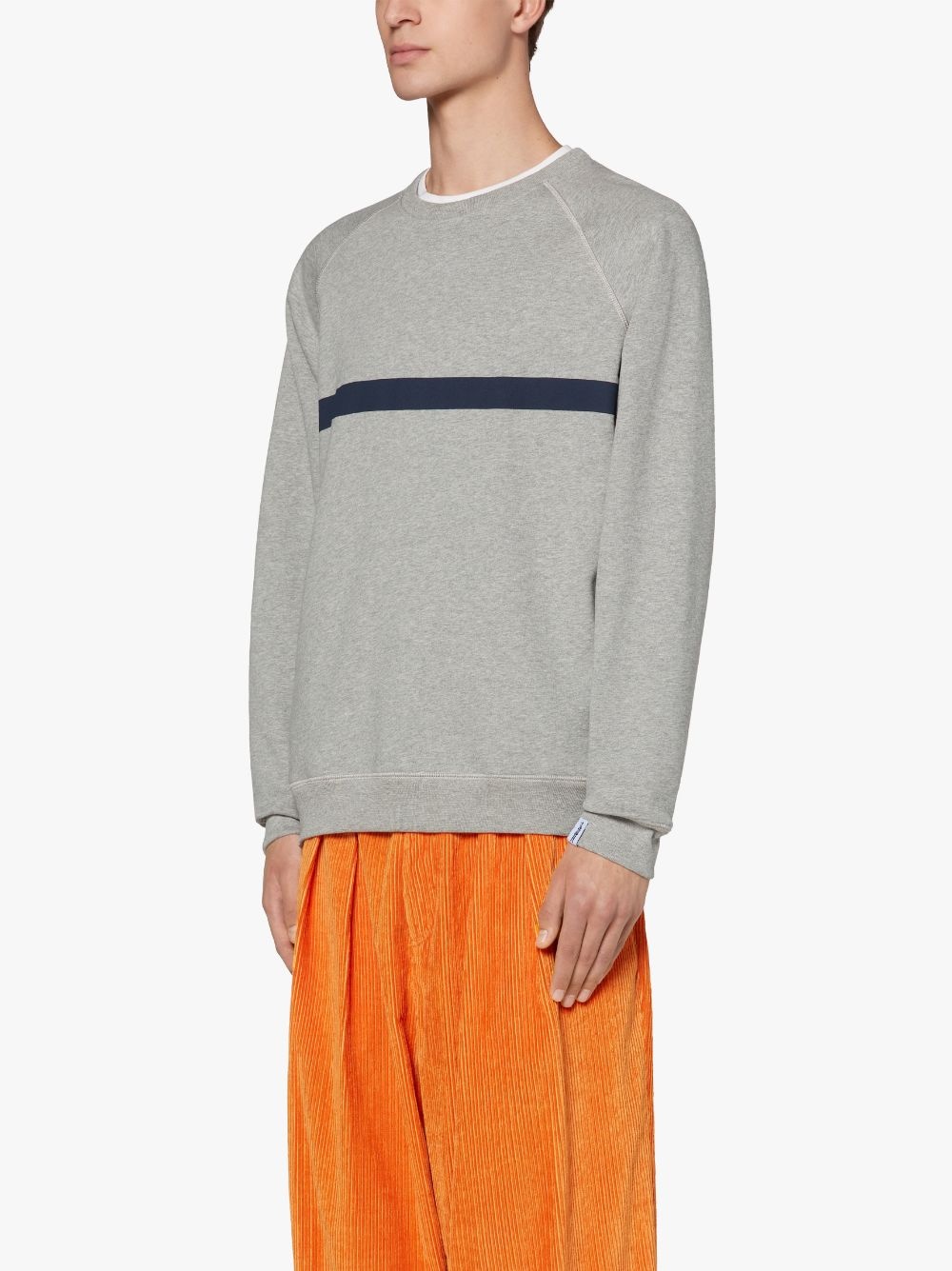 GREY X NAVY COTTON CREW NECK SWEATSHIRT | GJM-207 - 3
