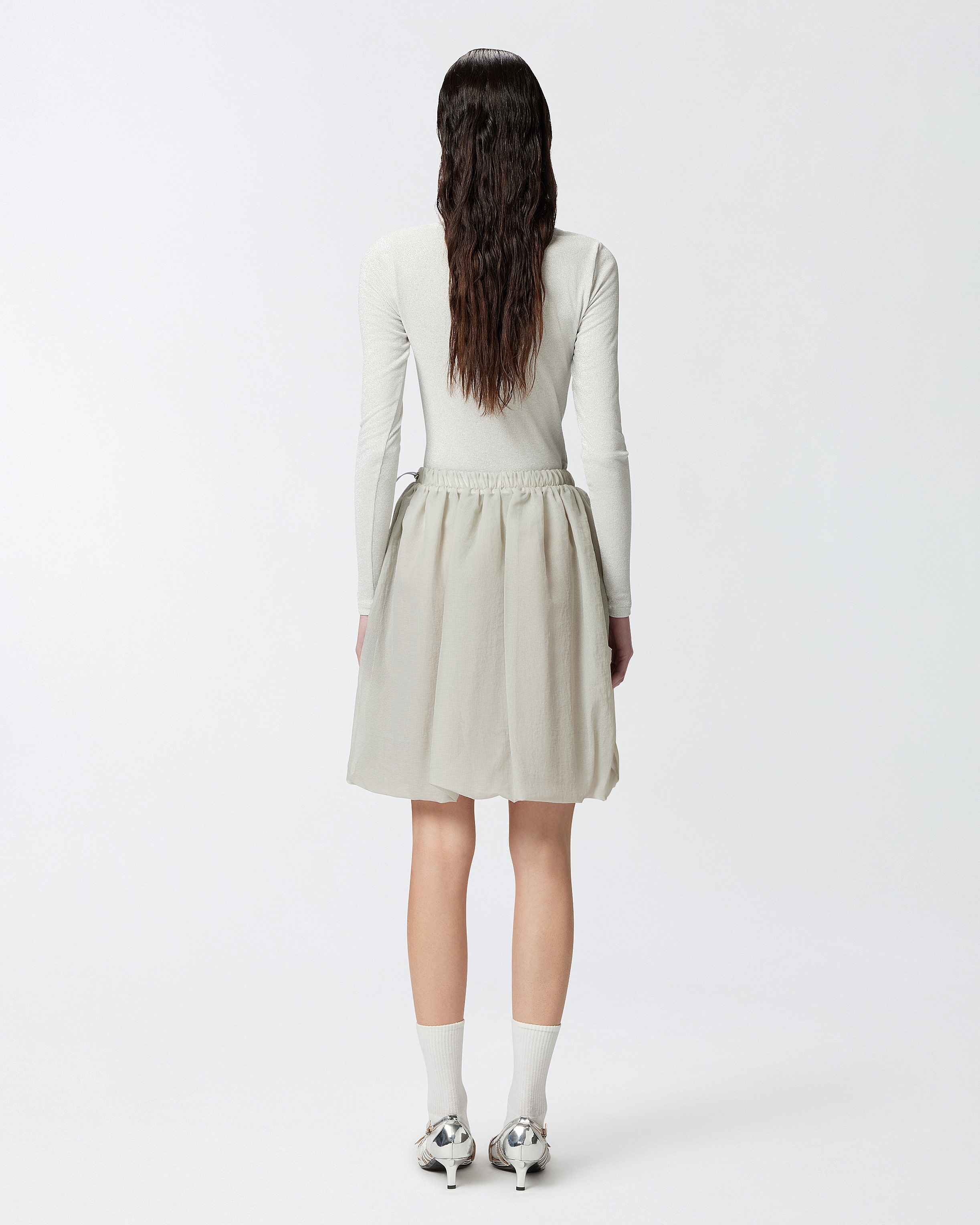 LIGHTWEIGHT ORGANZA-EFFECT SKIRT WITH POCKETS - 4