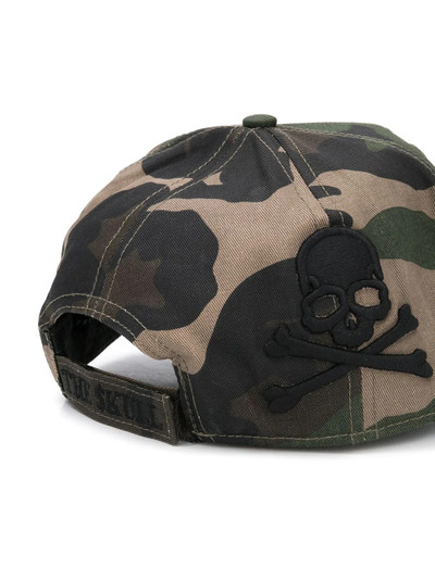 PHILIPP PLEIN skull-embroidered camouflage baseball cap outlook