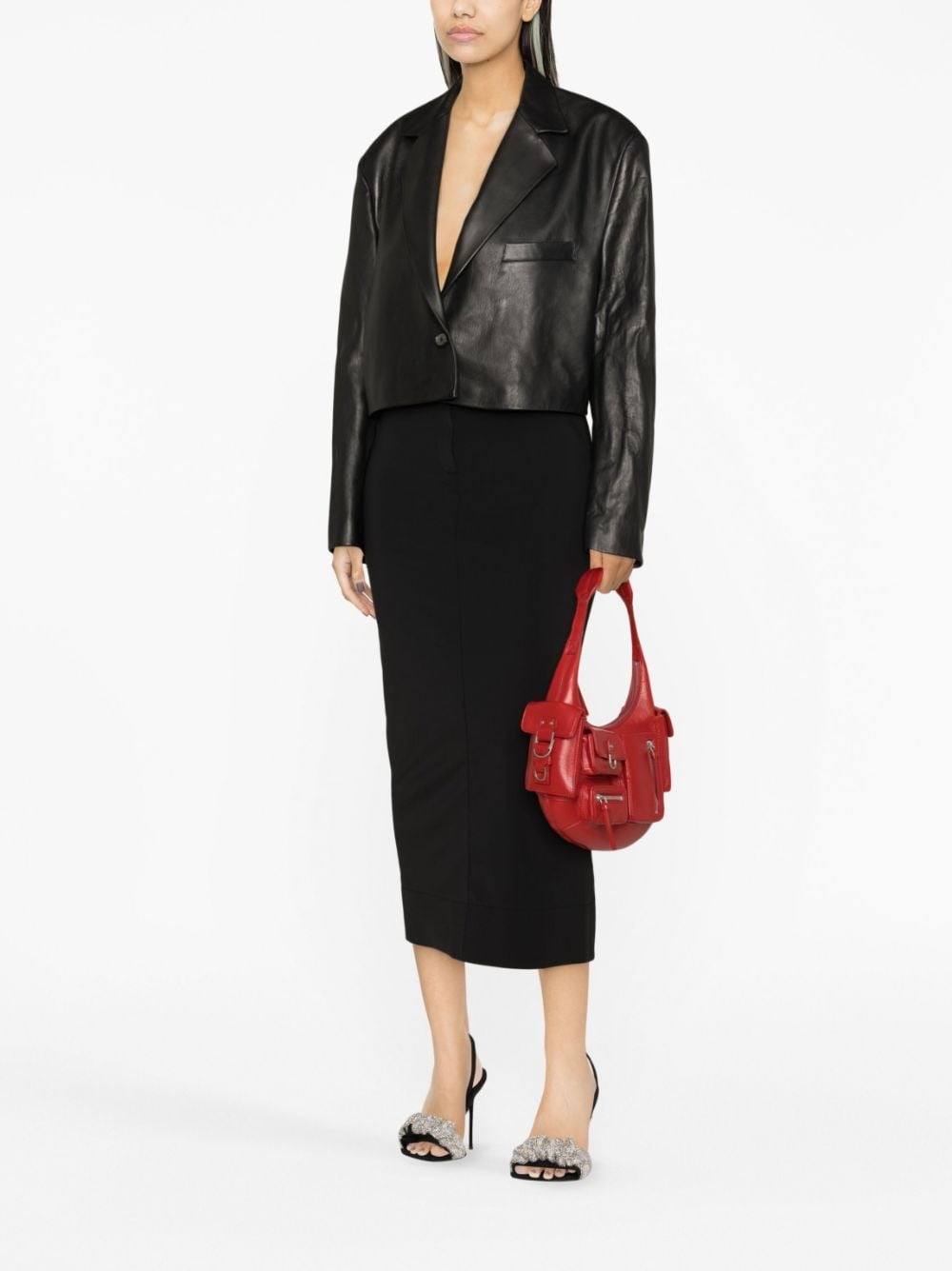 logo-embroidered pencil skirt - 2