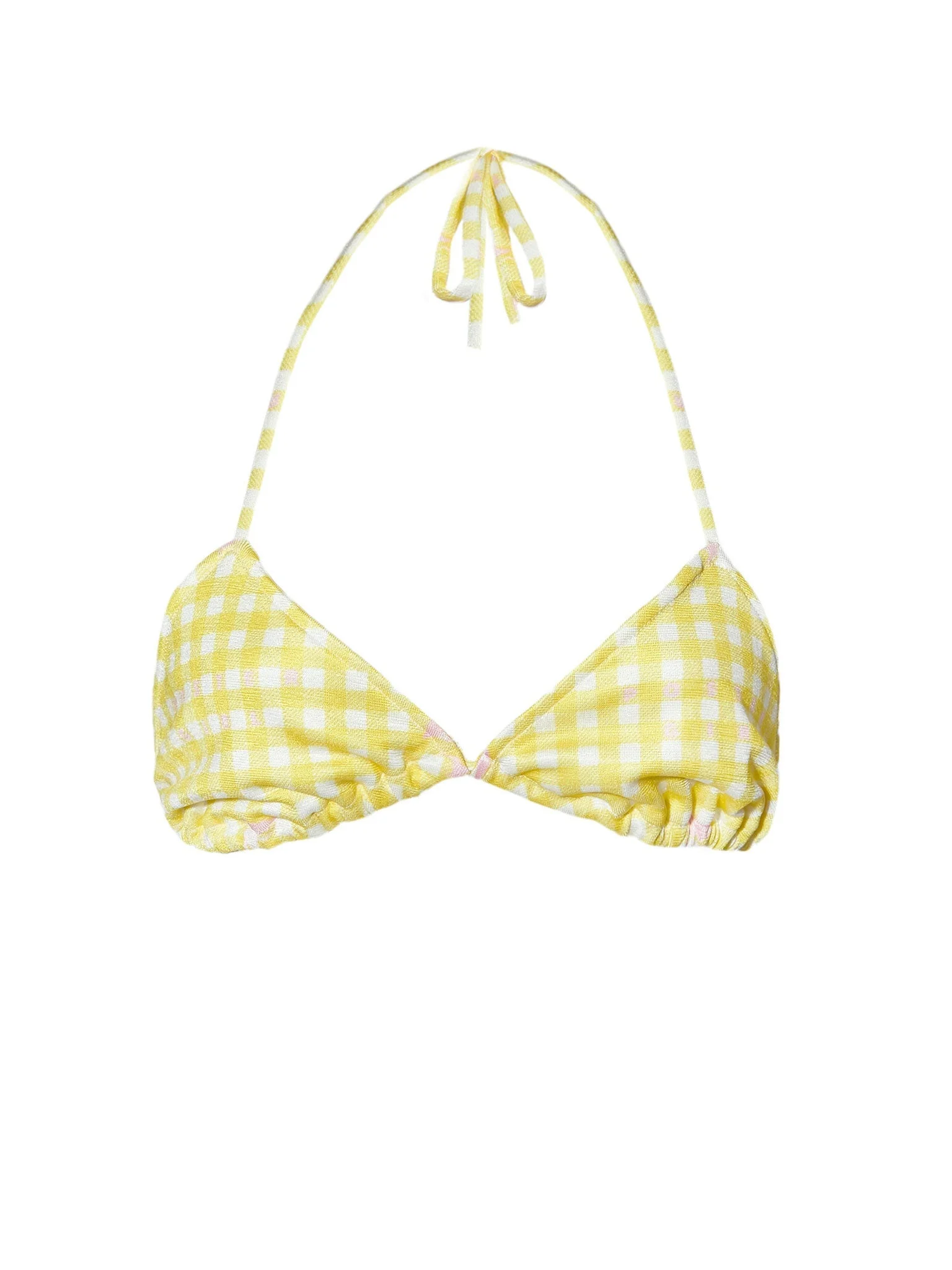 DIANE BIKINI TOP YELLOW GINGHAM - 1