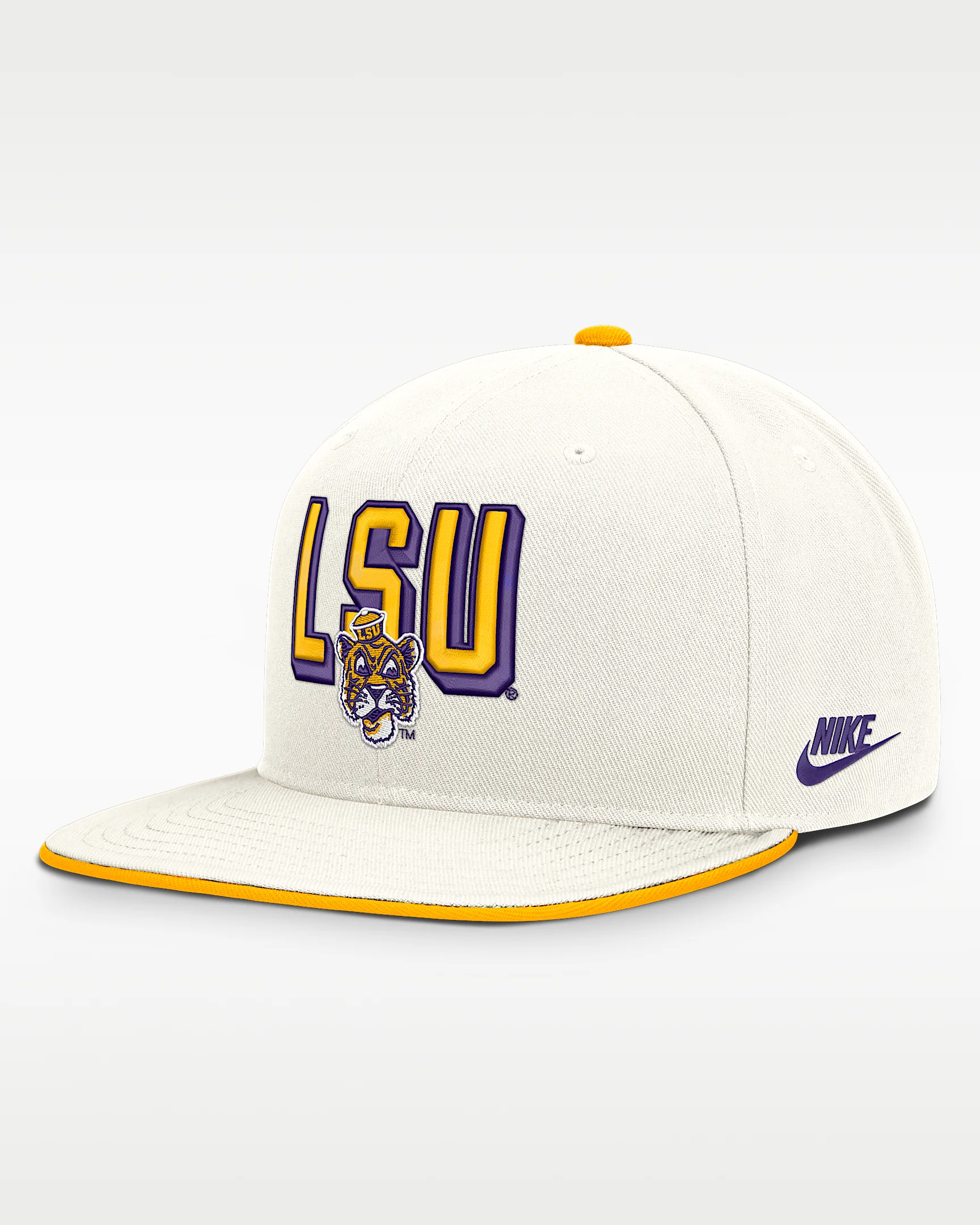 LSU Legacy Letter & Mascot Pro Men's Nike Dri-FIT College Adjustable Hat - 1
