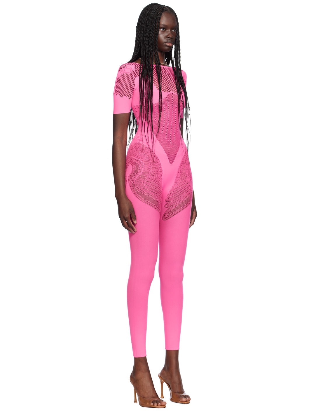 Pink Semi-Sheer Jumpsuit - 2