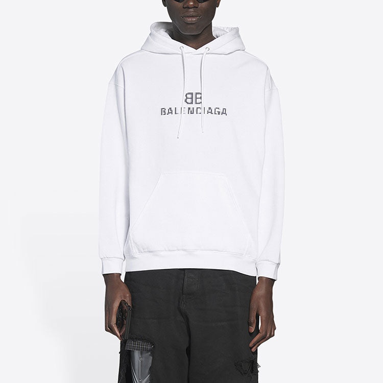 Balenciaga BB Pixel Medium Fit Hoodie 'White' 600583TKVI89040 - 3