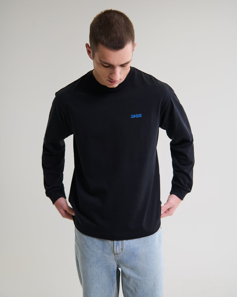 Hayden - Black And Blue 90s Doodle Graphic Cotton T-Shirt 3