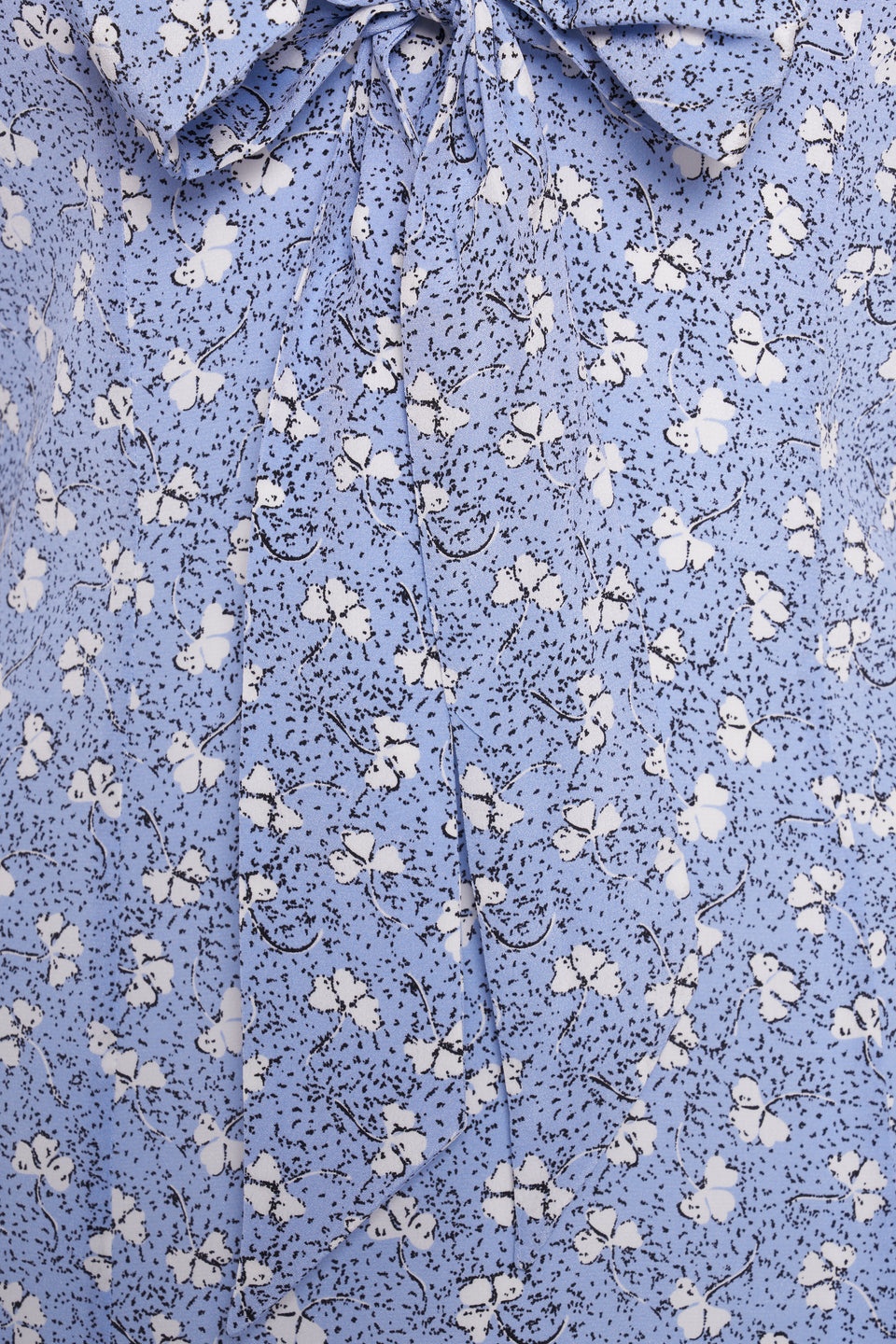CLOVER PRINT SILK MINI DRESS WITH BOW - 3