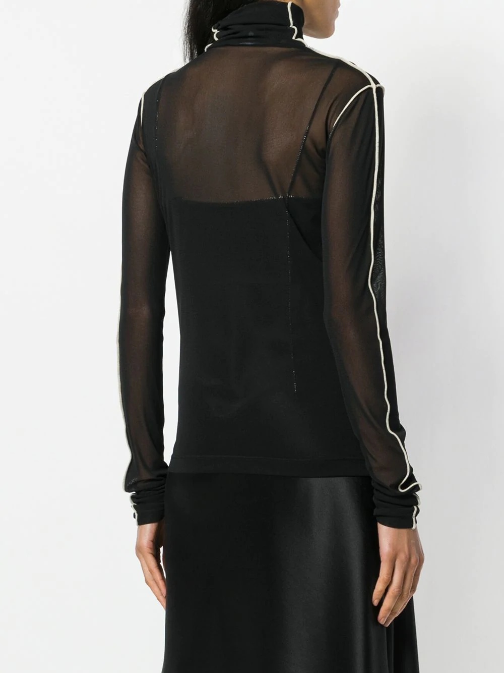 roll neck sheer top - 4